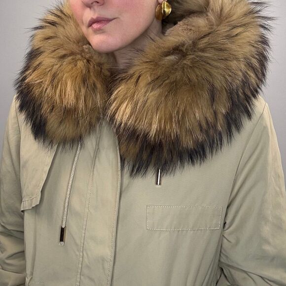 Luxury Parka Coat Real Fur Hood CaesarLeo Collection Russia Style - Picture 15 of 15